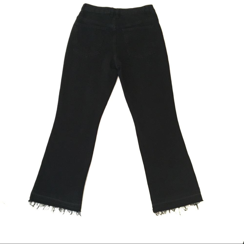 Free People | Black High Rise Raw Hem Crop Jeans - Picture 6 of 8